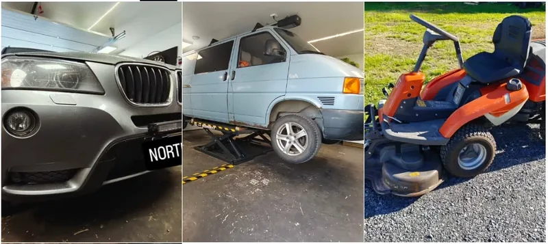 Northfixin korjaamolla korjataan autoja, pakettiautoja ja pienkoneita.